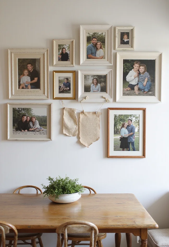 DIY Kitchen Wall Decor Ideas: A Stylish Home Guide with 19 Practical Inspirations - 8. Gallery Wall of Family Photos