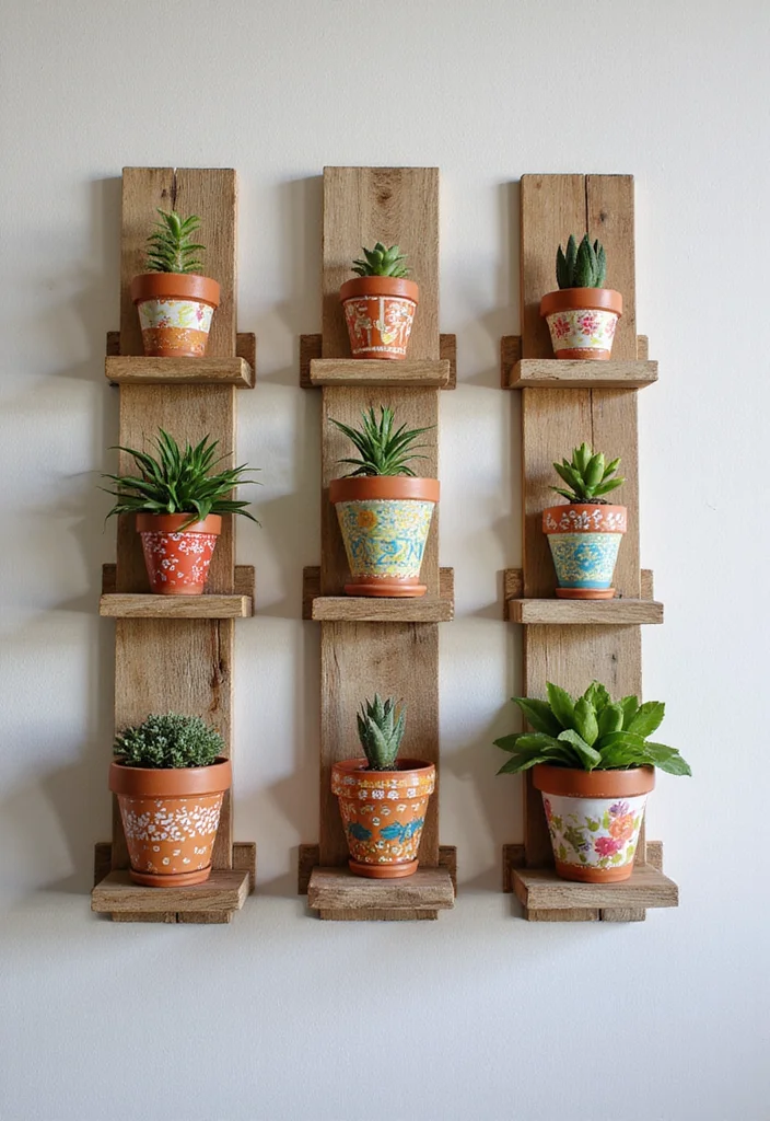 DIY Room Decor Ideas Wall Decorations: Transform Your Space with 18 Inspiring Touches - 9. Hand-painted Terracotta Pots