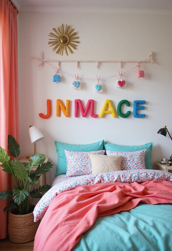 DIY Room Decor for Girls Teenagers: A Playful Guide with 17 Fun Inspirations - 13. Personalized Name Sign