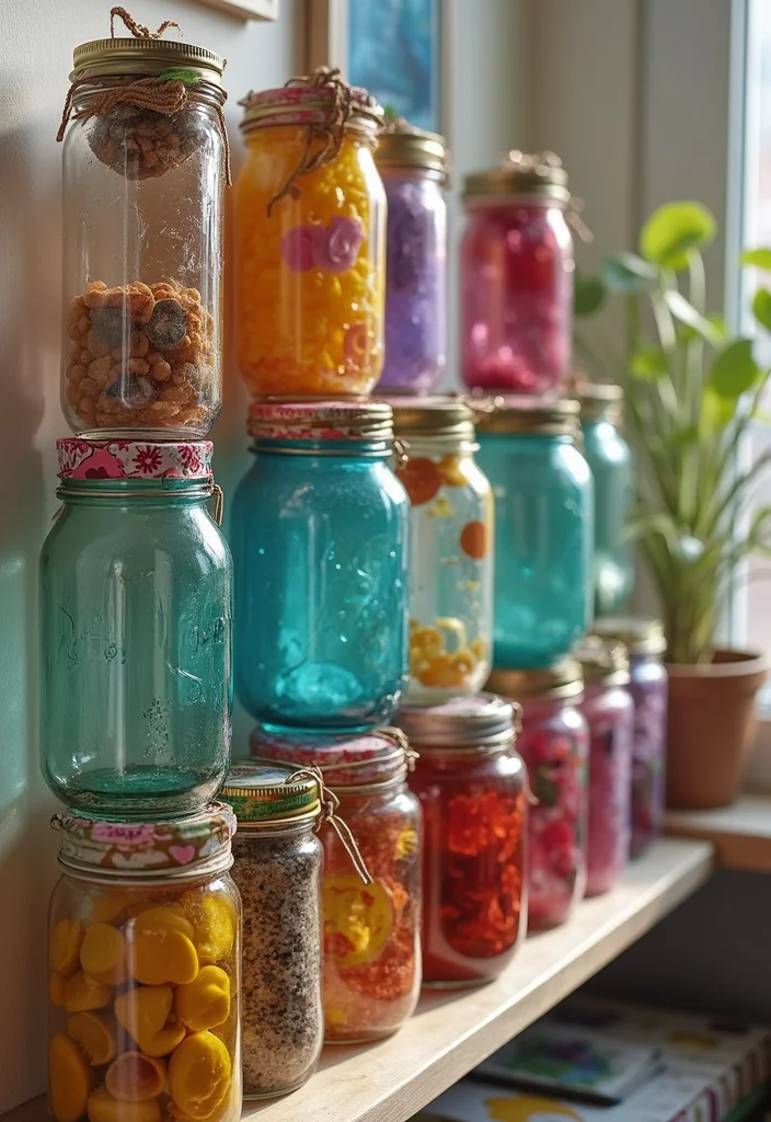 DIY Room Decor for Girls Teenagers: A Playful Guide with 17 Fun Inspirations - 16. Upcycled Glass Jars
