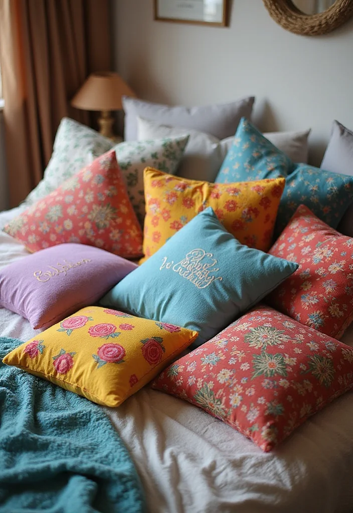 DIY Room Decor for Girls Teenagers: A Playful Guide with 17 Fun Inspirations - 3. Customized Throw Pillows