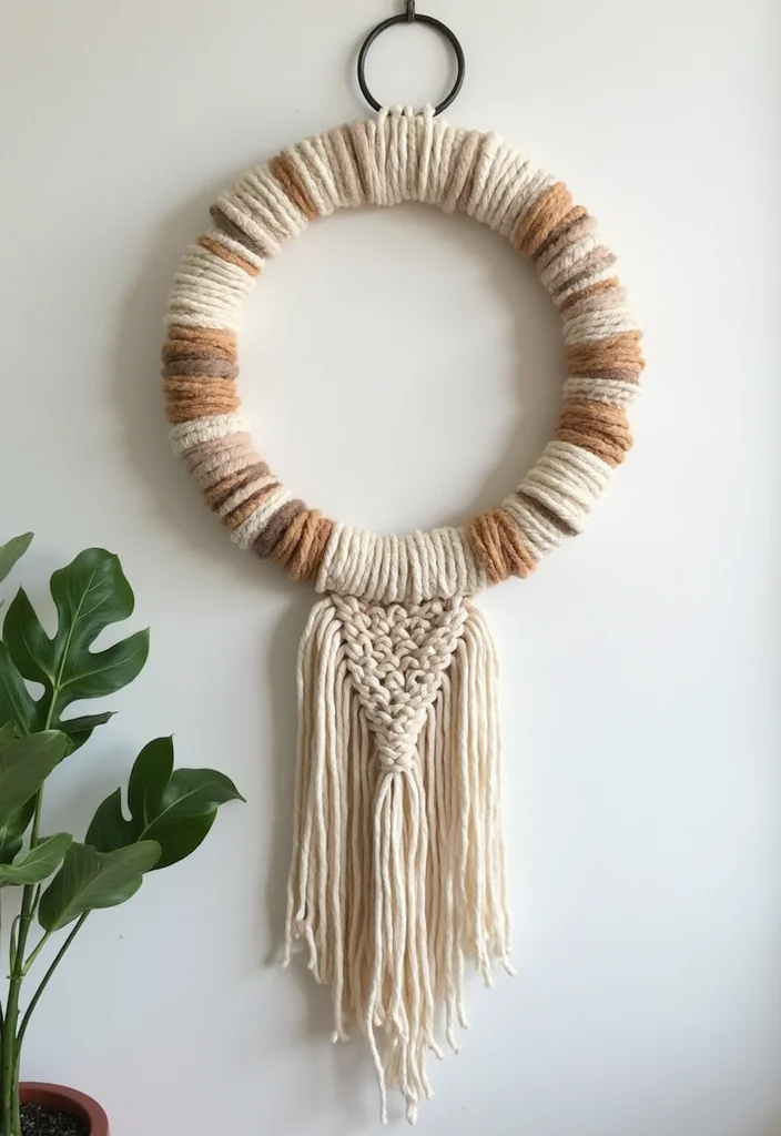 DIY Wall Hanging Crafts Room Decor: A Step-by-Step Guide with 20 Stylish Inspirations - 13. Circle Macramé Wall Hanging
