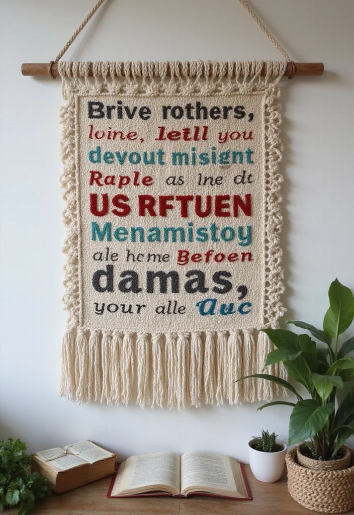 DIY Wall Hanging Crafts Room Decor: A Step-by-Step Guide with 20 Stylish Inspirations - 17. Text and Macramé Combo