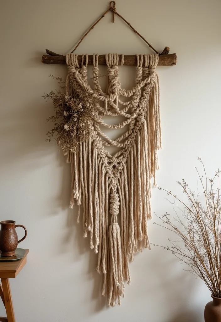 DIY Wall Hanging Crafts Room Decor: A Step-by-Step Guide with 20 Stylish Inspirations - 18. Rustic Macramé Wall Hanging