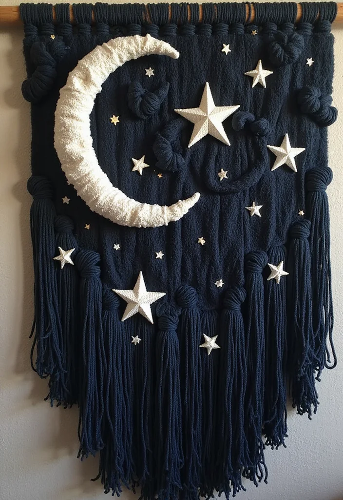 DIY Wall Hanging Crafts Room Decor: A Step-by-Step Guide with 20 Stylish Inspirations - 19. Celestial Macramé Wall Hanging