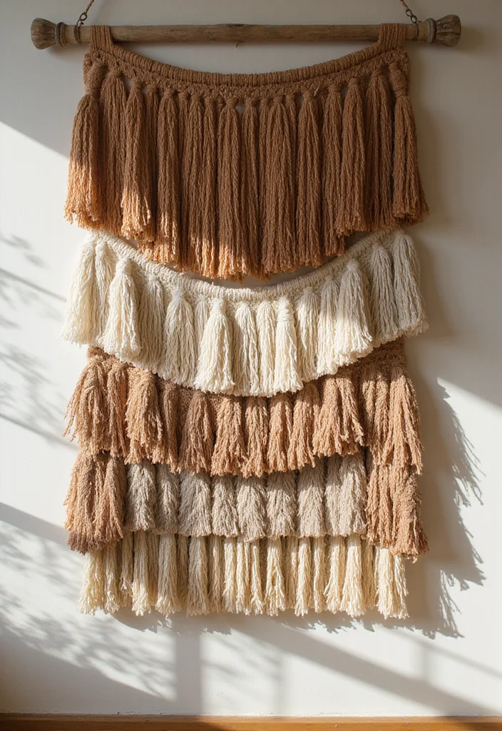 DIY Wall Hanging Crafts Room Decor: A Step-by-Step Guide with 20 Stylish Inspirations - 4. Textured Fringe Wall Hanging