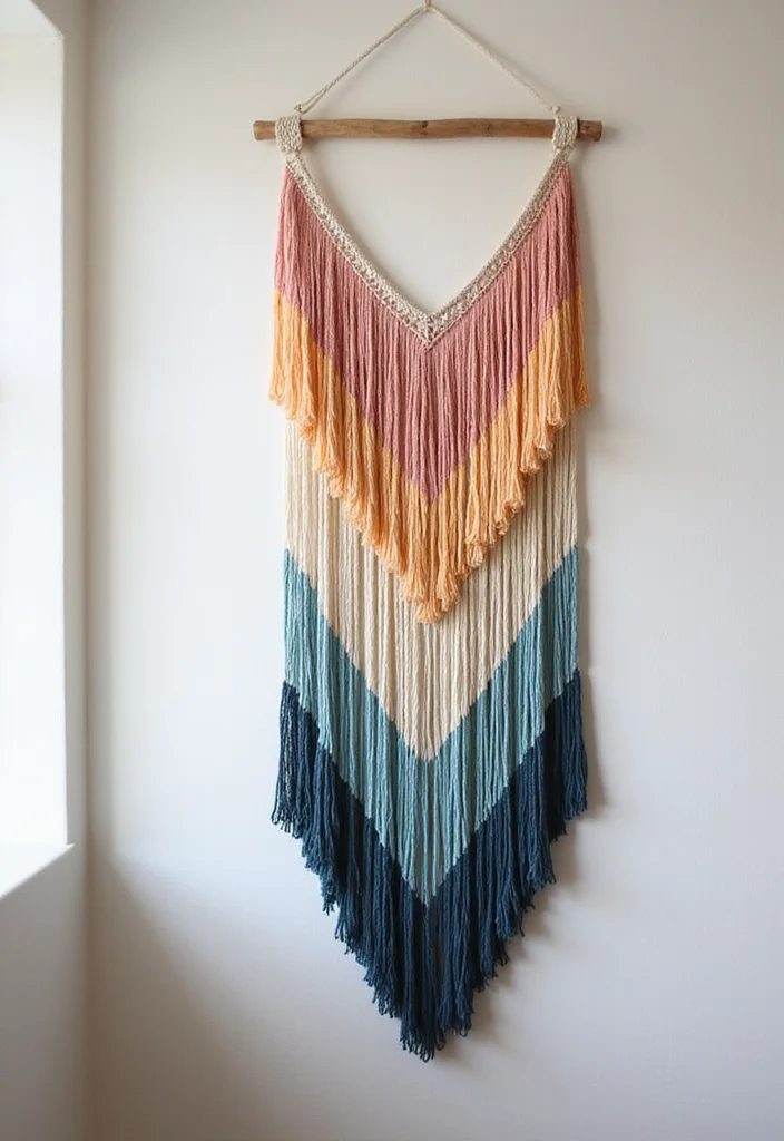 DIY Wall Hanging Crafts Room Decor: A Step-by-Step Guide with 20 Stylish Inspirations - 6. Ombre Macramé Wall Hanging