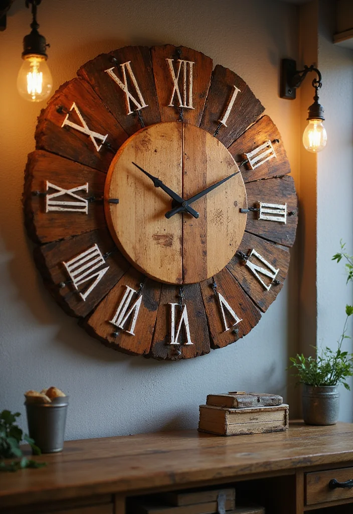 DIY Wood Art Wall Decor: A Rustic Home Guide with 18 Handmade Inspirations - 11. Rustic Clock Designs