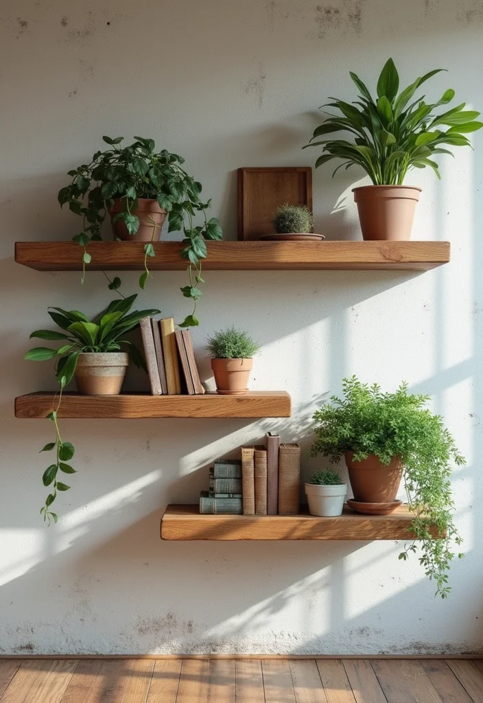 DIY Wood Art Wall Decor: A Rustic Home Guide with 18 Handmade Inspirations - 7. DIY Wooden Shelves