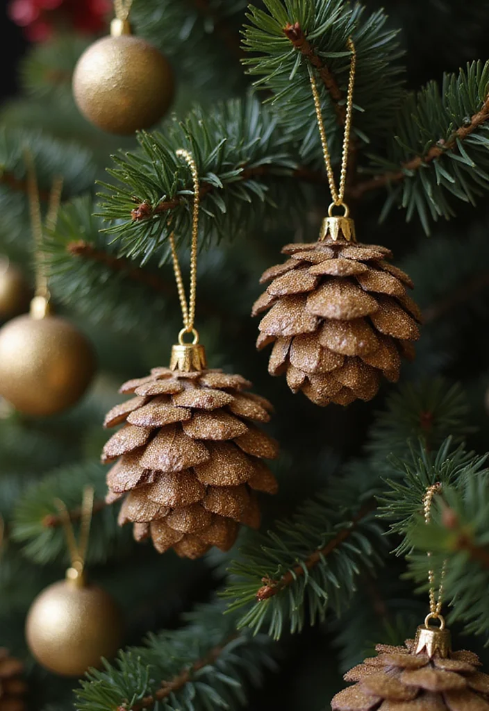 Dollar Tree Crafts DIY Christmas Decor: A Budget-Friendly Guide with 20 Creative Ideas - 12. Glittery Pinecone Ornaments