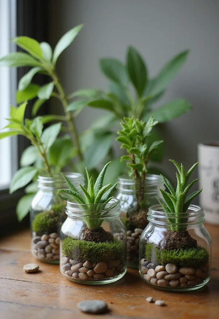 Dollar Tree DIY Christmas Decor: A Budget-Friendly Guide with 19 Holiday Ideas - 9. Recycled Jar Terrariums