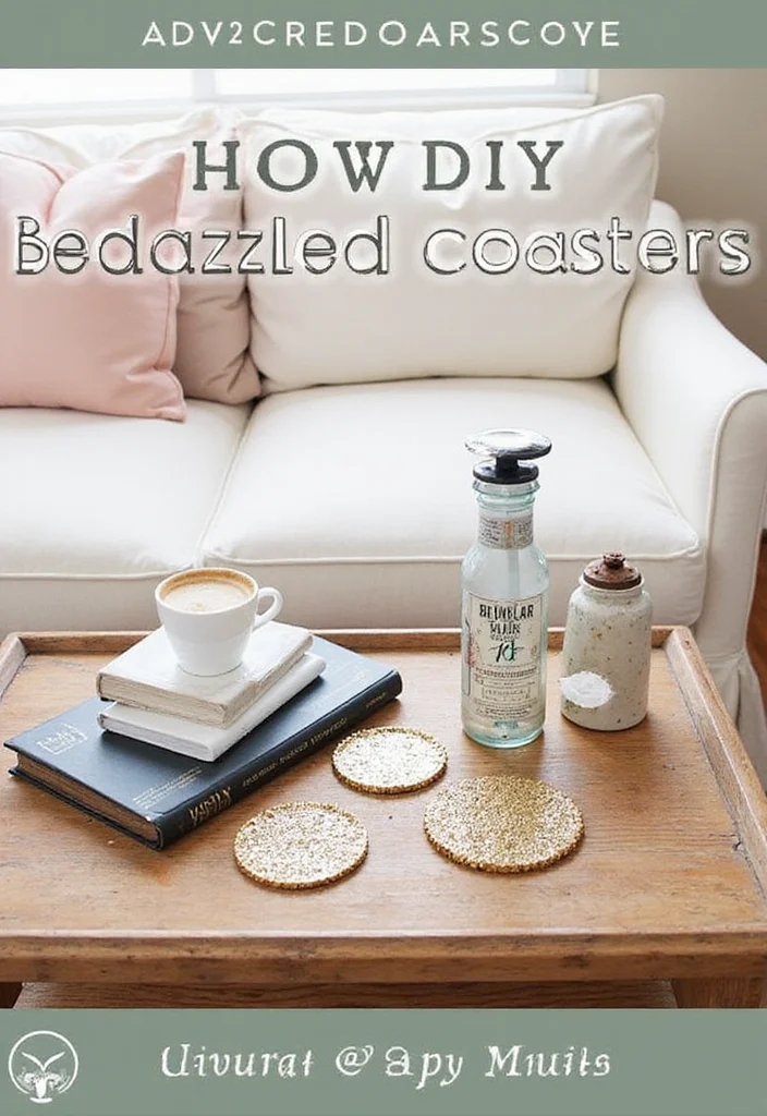 Dollar Tree Glam Decor DIY: A Chic & Sparkling Guide with 17 Stylish Concepts - 14. Bedazzled Coasters