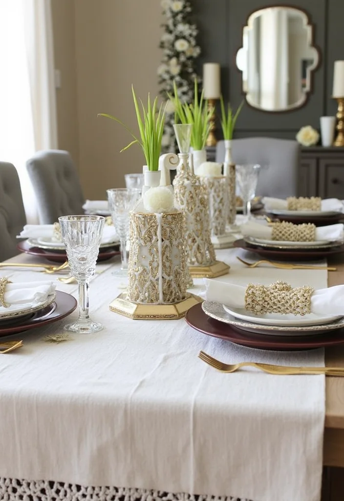 Dollar Tree Glam Decor DIY: A Chic & Sparkling Guide with 17 Stylish Concepts - 15. Luxe Table Runners