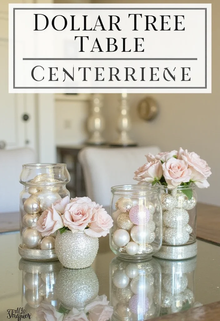 Dollar Tree Glam Decor DIY: A Chic & Sparkling Guide with 17 Stylish Concepts - 3. Shimmering Table Centerpieces