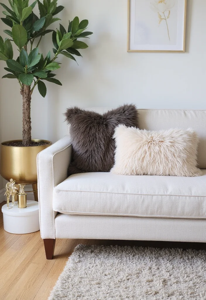 Dollar Tree Glam Decor DIY: A Chic & Sparkling Guide with 17 Stylish Concepts - 8. Luxurious Faux Fur Accents