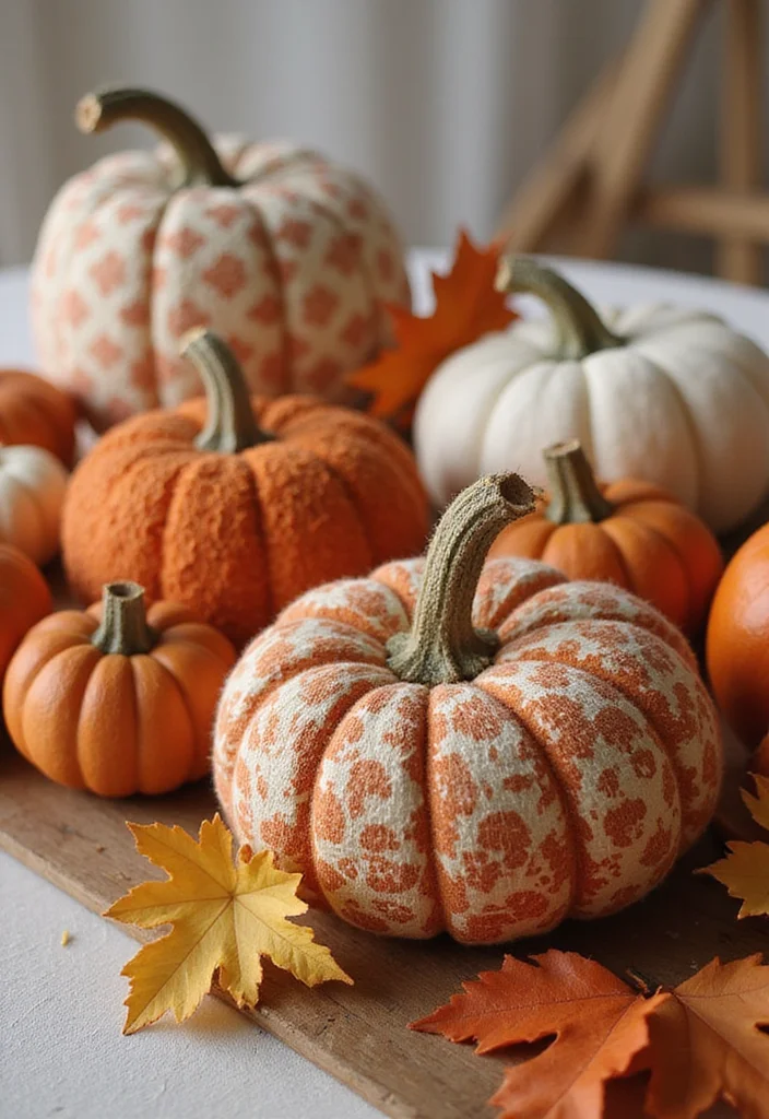 Dollar Tree Thanksgiving Decor DIY: A Cozy Fall Guide with 20 Festive Inspirations - 11. Fabric Pumpkin Decorations