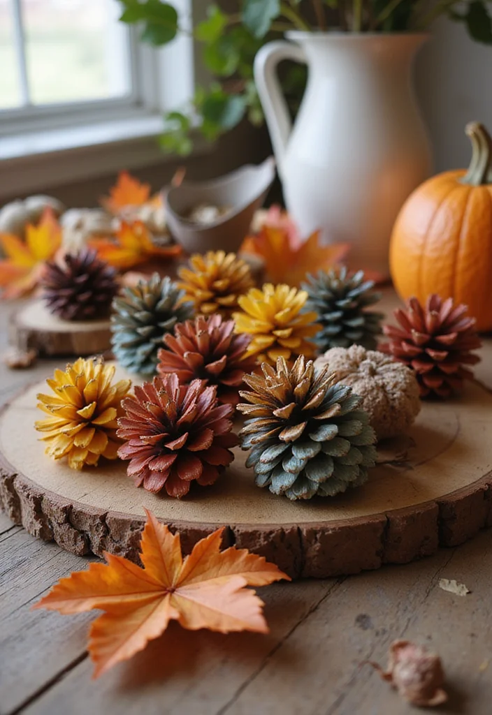 Dollar Tree Thanksgiving Decor DIY: A Cozy Fall Guide with 20 Festive Inspirations - 15. Painted Pinecones