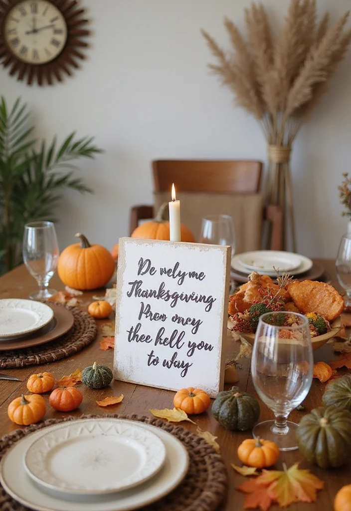 Dollar Tree Thanksgiving Decor DIY: A Cozy Fall Guide with 20 Festive Inspirations - 20. DIY Tabletop Signage