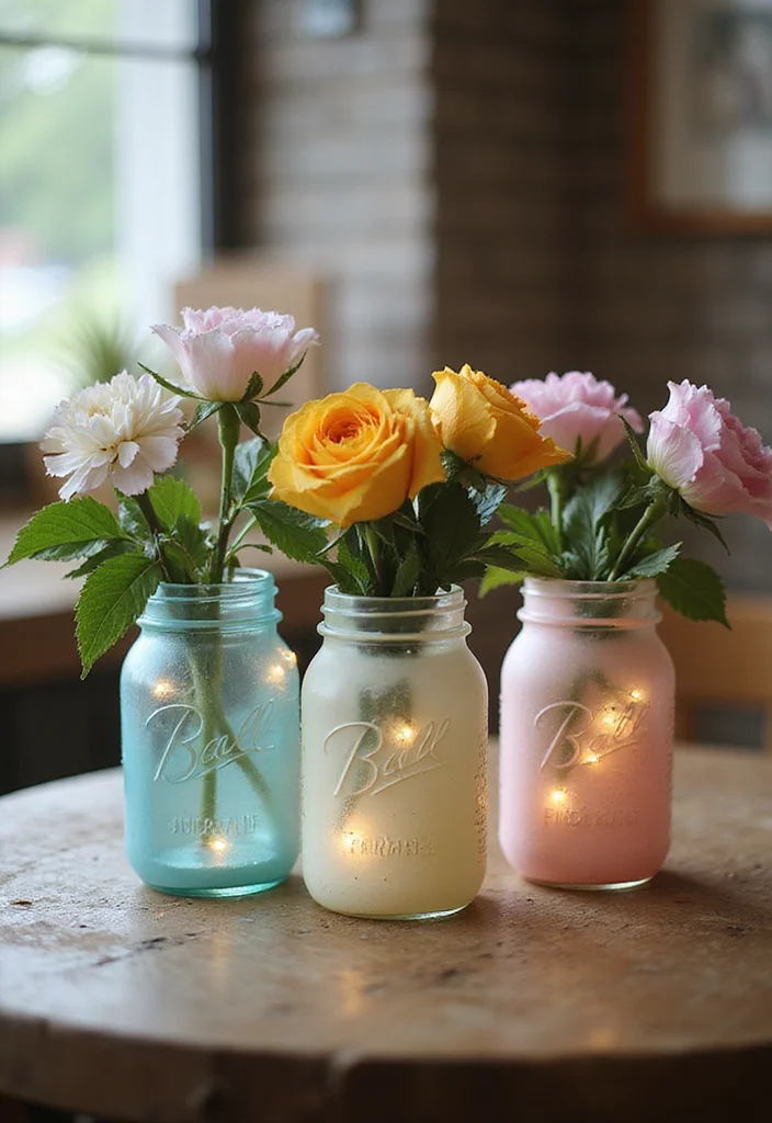 Dollar Tree Wall Decor DIY: A Creative Budget Guide with 18 Affordable Ideas - 8. Painted Mason Jars