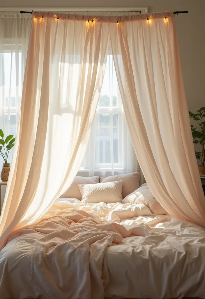Easy DIY Bedroom Decor Ideas: A Cozy Guide with 20 Stylish Inspirations - 13. DIY Bed Canopy