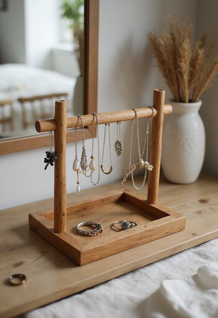 Easy DIY Bedroom Decor Ideas: A Cozy Guide with 20 Stylish Inspirations - 19. Handcrafted Jewelry Holder