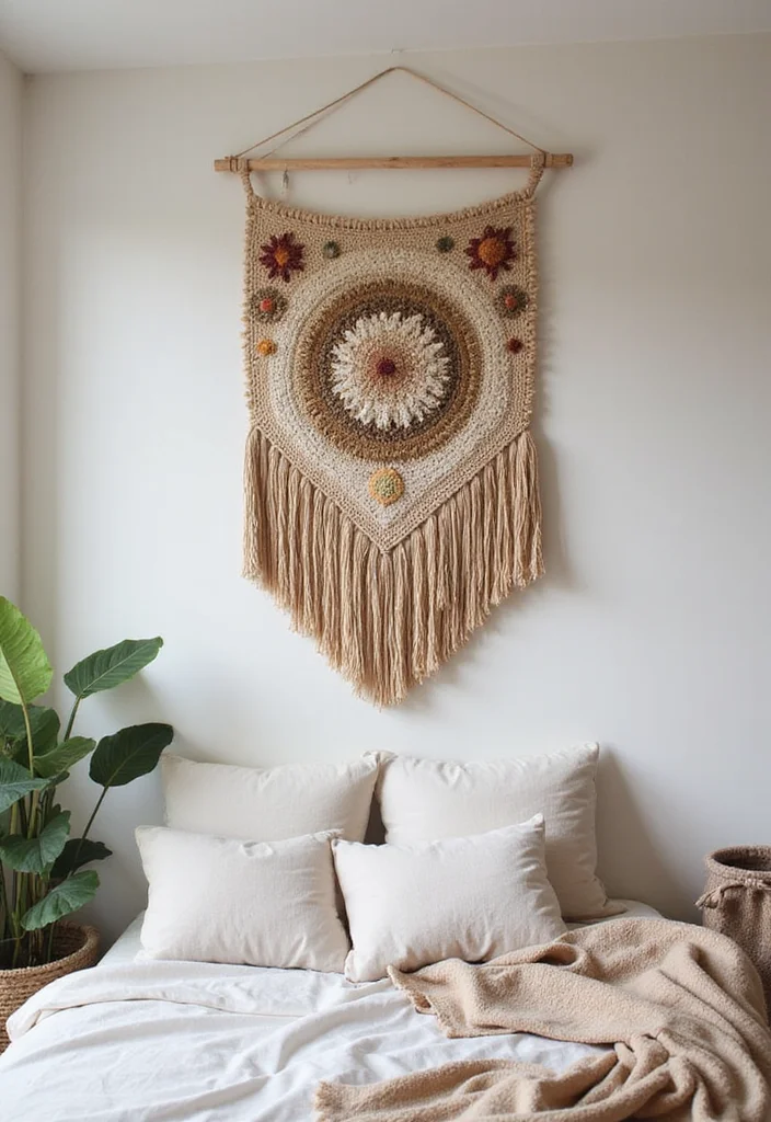 Easy DIY Bedroom Decor Ideas: A Cozy Guide with 20 Stylish Inspirations - 20. Eco-Friendly Wall Hanging
