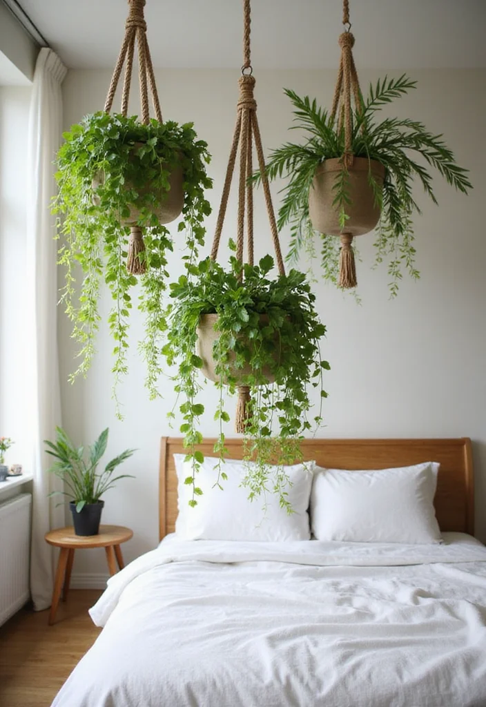 Easy DIY Bedroom Decor Ideas: A Cozy Guide with 20 Stylish Inspirations - 8. Plant Hangers