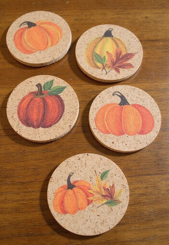 Fall Dollar Tree DIY Decor: A Budget-Friendly Guide with 19 Seasonal Concepts - 12. Fall Themed Coasters
