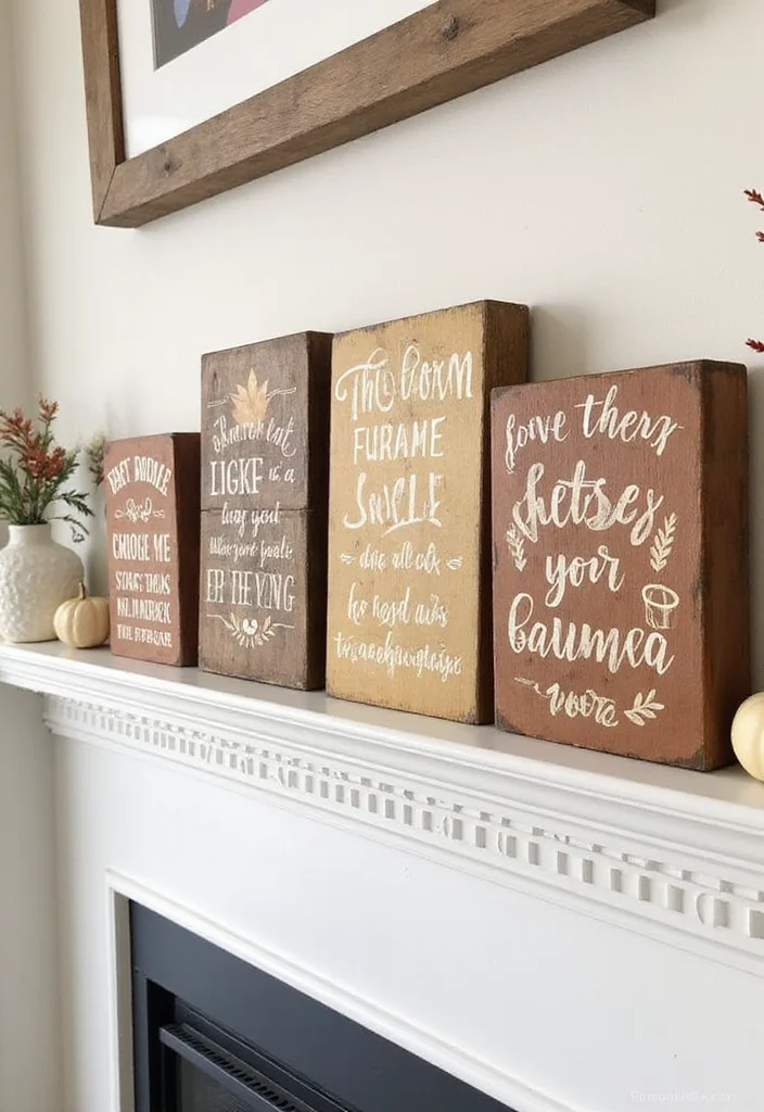Fall Dollar Tree DIY Decor: A Budget-Friendly Guide with 19 Seasonal Concepts - 14. Rustic Wood Blocks