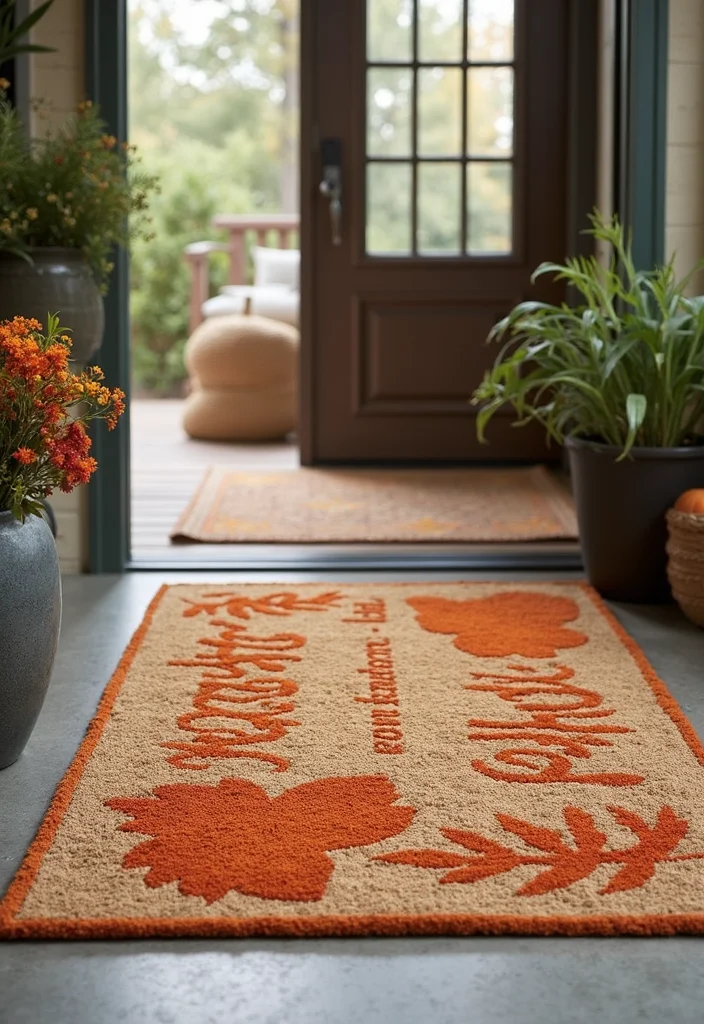Fall Dollar Tree DIY Decor: A Budget-Friendly Guide with 19 Seasonal Concepts - 17. Autumn Inspired Welcome Mat