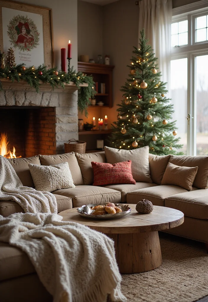 Farmhouse Christmas Decor Ideas DIY: A Warm Rustic Guide with 18 Holiday Concepts - 18. Warm Winter Accents with Textiles