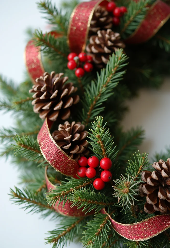 Front Porch Christmas Decor Ideas DIY: A Warm & Welcoming Guide with 18 Festive Inspirations - 1. Classic Pinecone Wreath