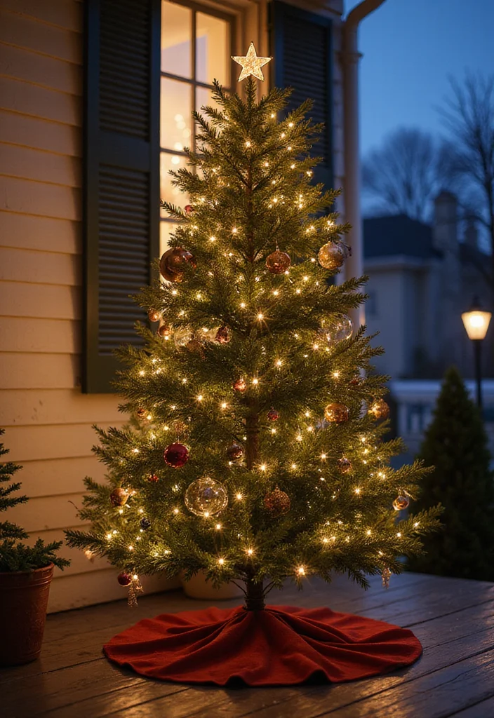 Front Porch Christmas Decor Ideas DIY: A Warm & Welcoming Guide with 18 Festive Inspirations - 16. Christmas Tree on the Porch