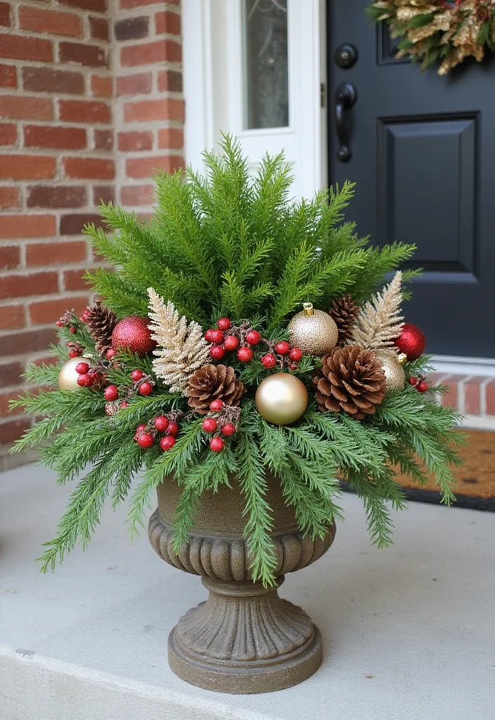 Front Porch Christmas Decor Ideas DIY: A Warm & Welcoming Guide with 18 Festive Inspirations - 3. Seasonal Planters