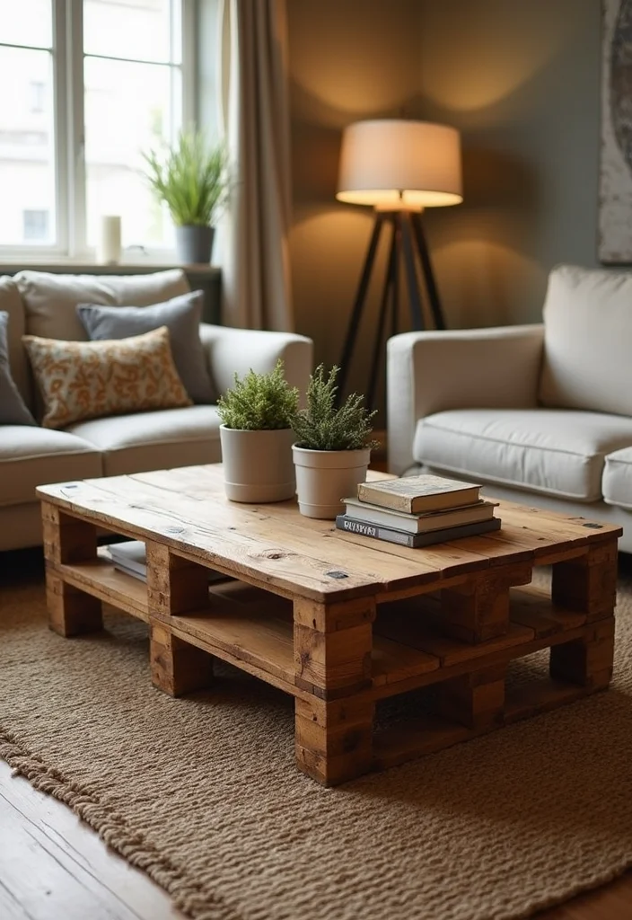 Home Decor DIY Ideas Creative Crafts: A Fun Guide with 19 Artistic Inspirations - 10. Pallet Coffee Table