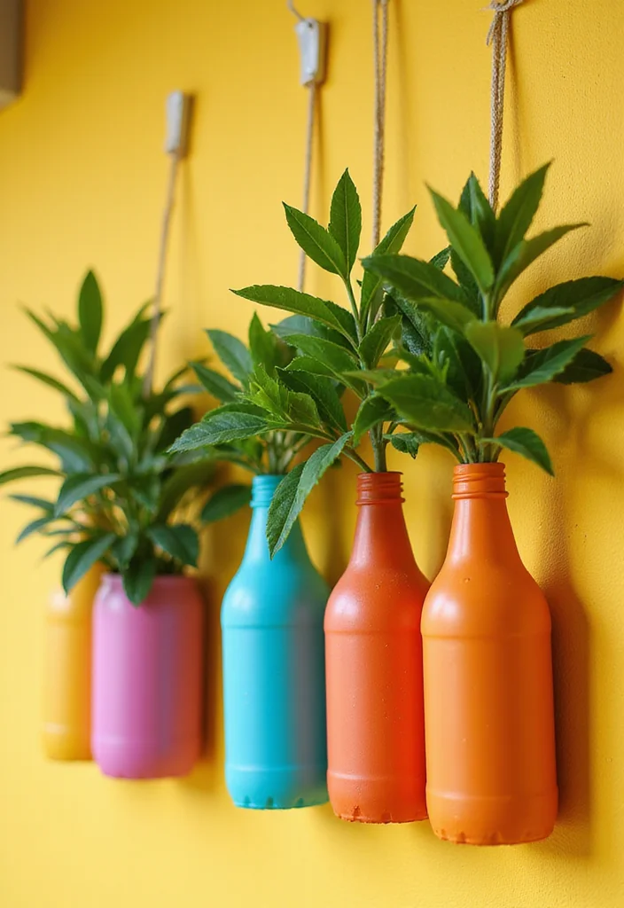 Home Decor DIY Ideas Creative Crafts: A Fun Guide with 19 Artistic Inspirations - 2. Recycled Bottle Planters