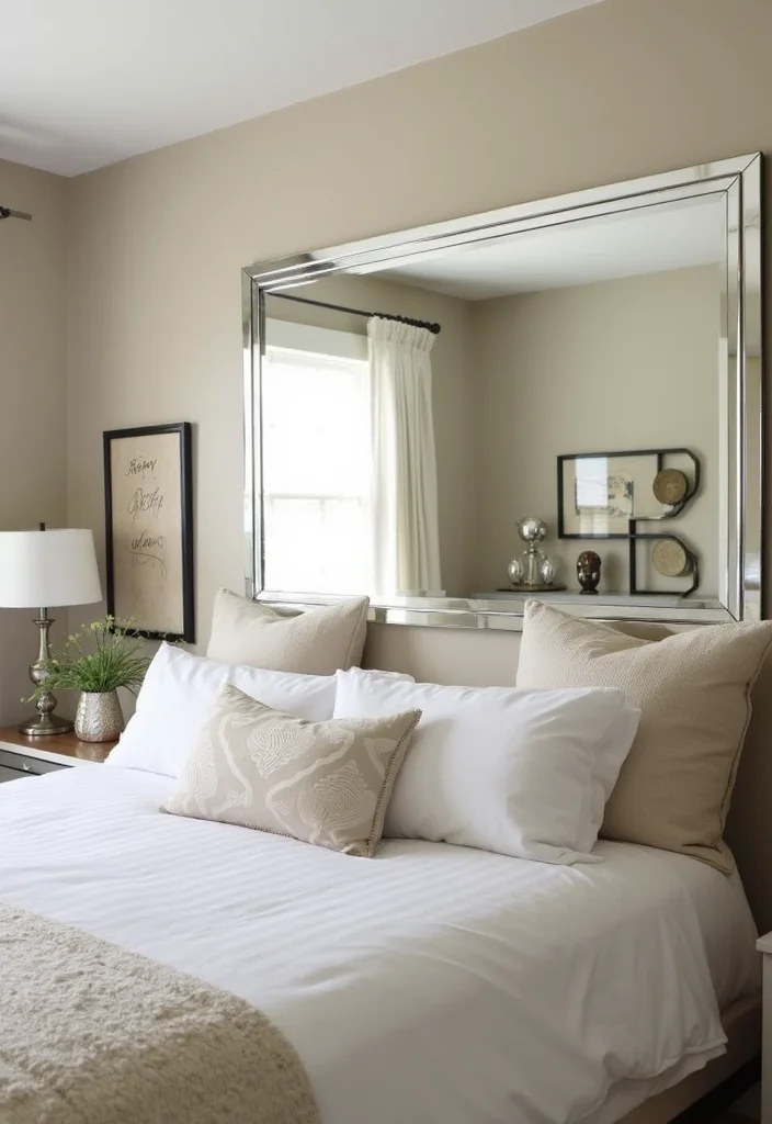 Mirror Wall Decor Bedroom DIY: An Elegant Guide with 18 Reflective Inspirations - 2. Mirrored Headboard