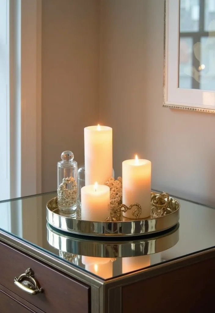 Mirror Wall Decor Bedroom DIY: An Elegant Guide with 18 Reflective Inspirations - 4. Mirrored Decorative Trays