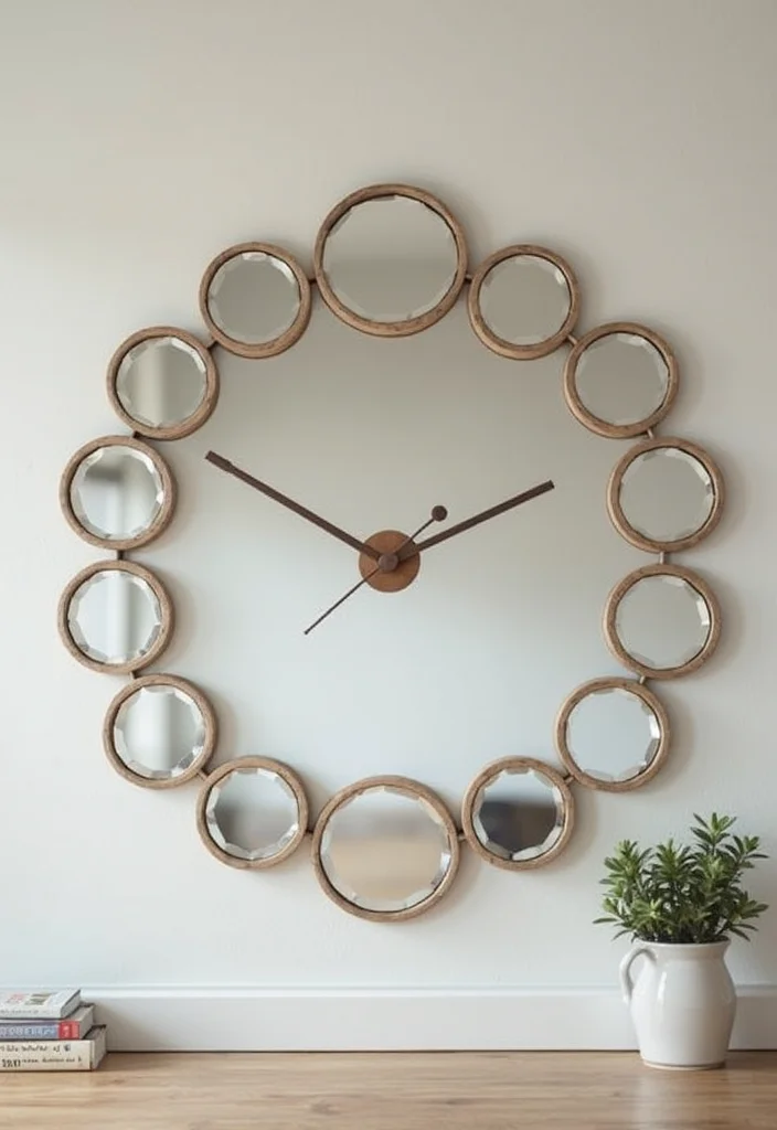 Mirror Wall Decor Bedroom DIY: An Elegant Guide with 18 Reflective Inspirations - 5. DIY Mirror Wall Clock