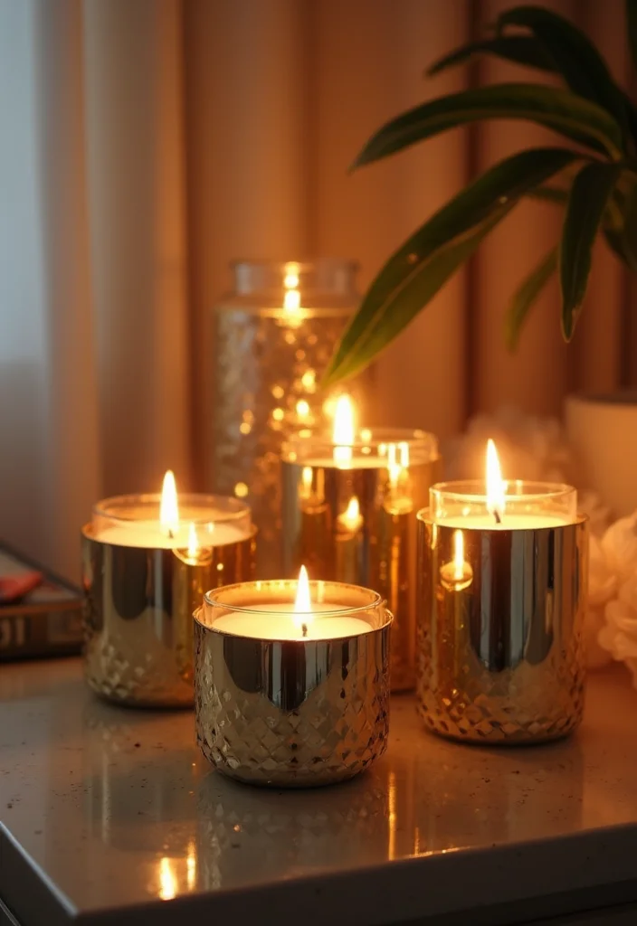 Mirror Wall Decor Bedroom DIY: An Elegant Guide with 18 Reflective Inspirations - 6. Mirrored Candle Holders