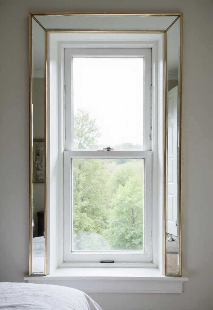 Mirror Wall Decor Bedroom DIY: An Elegant Guide with 18 Reflective Inspirations - 9. Mirrored Window Frames