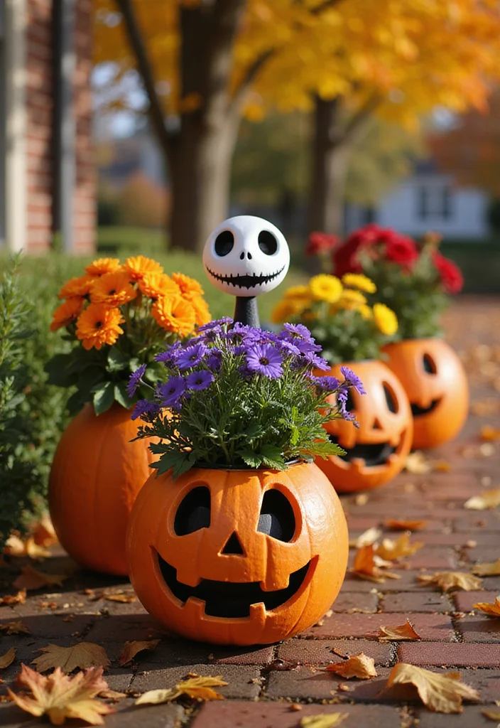 Nightmare Before Christmas DIY Decor: A Spooky Holiday Guide with 19 Fun Inspirations - 1. Jack Skellington Pumpkin Planters