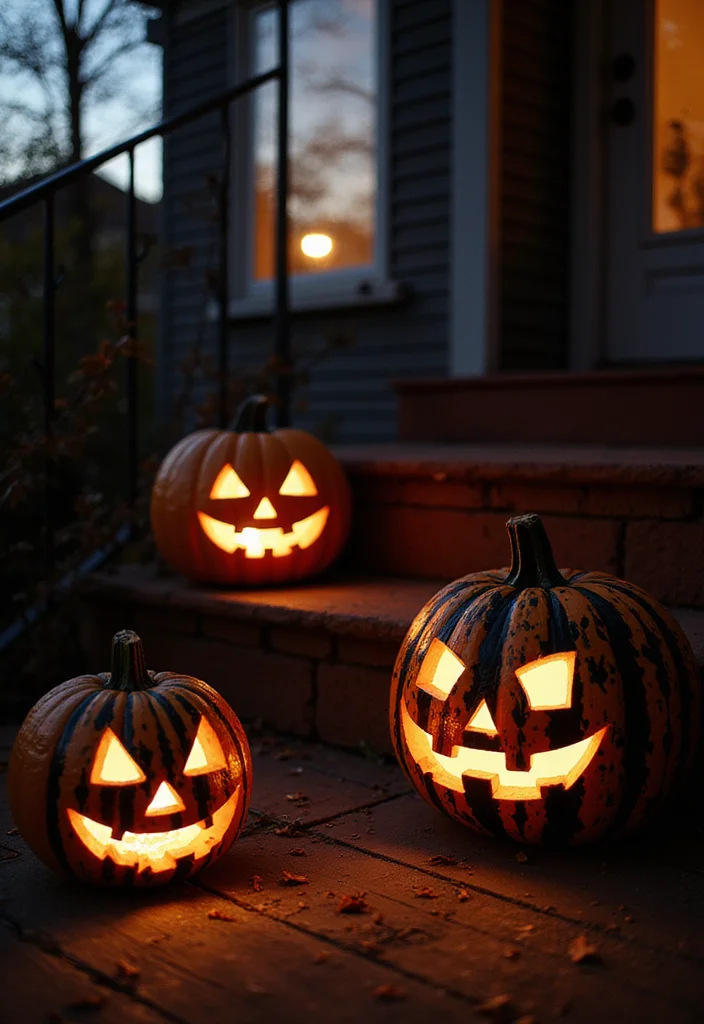 Nightmare Before Christmas DIY Decor: A Spooky Holiday Guide with 19 Fun Inspirations - 17. Glowing Jack-O-Lanterns