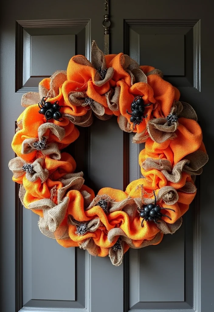 Nightmare Before Christmas DIY Decor: A Spooky Holiday Guide with 19 Fun Inspirations - 4. Oogie Boogie's Burlap Wreath