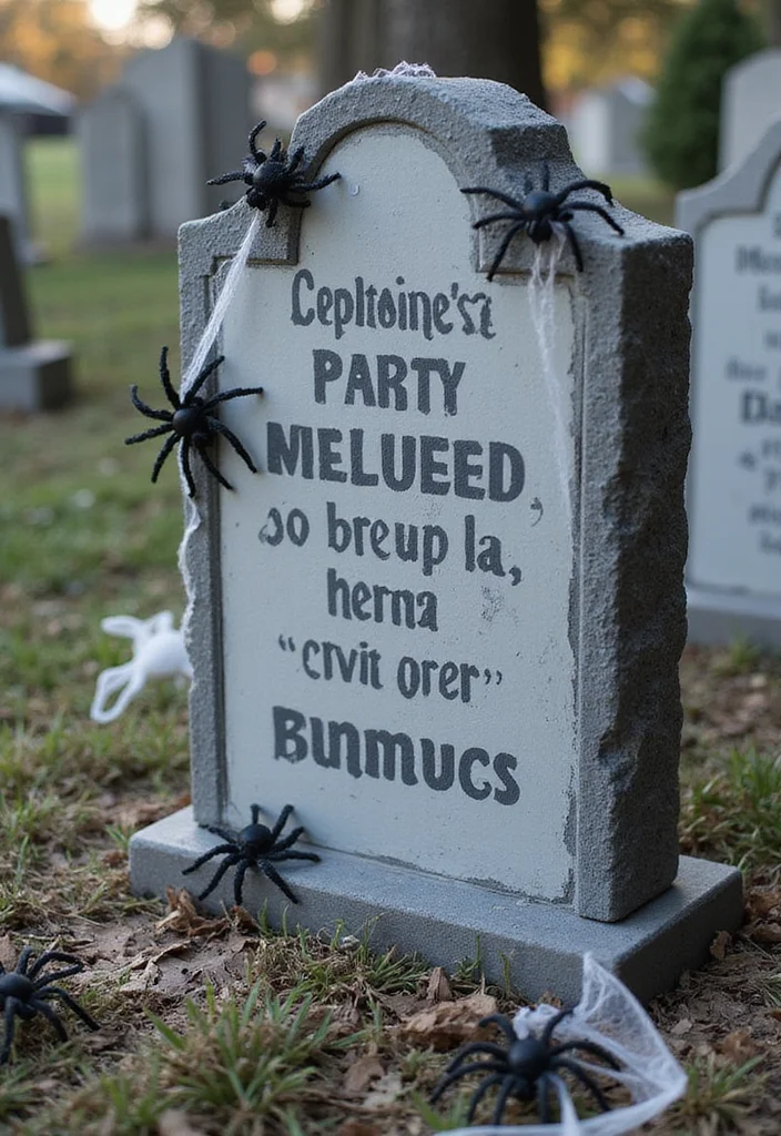 Nightmare Before Christmas DIY Decor: A Spooky Holiday Guide with 19 Fun Inspirations - 8. DIY Tombstone Decor