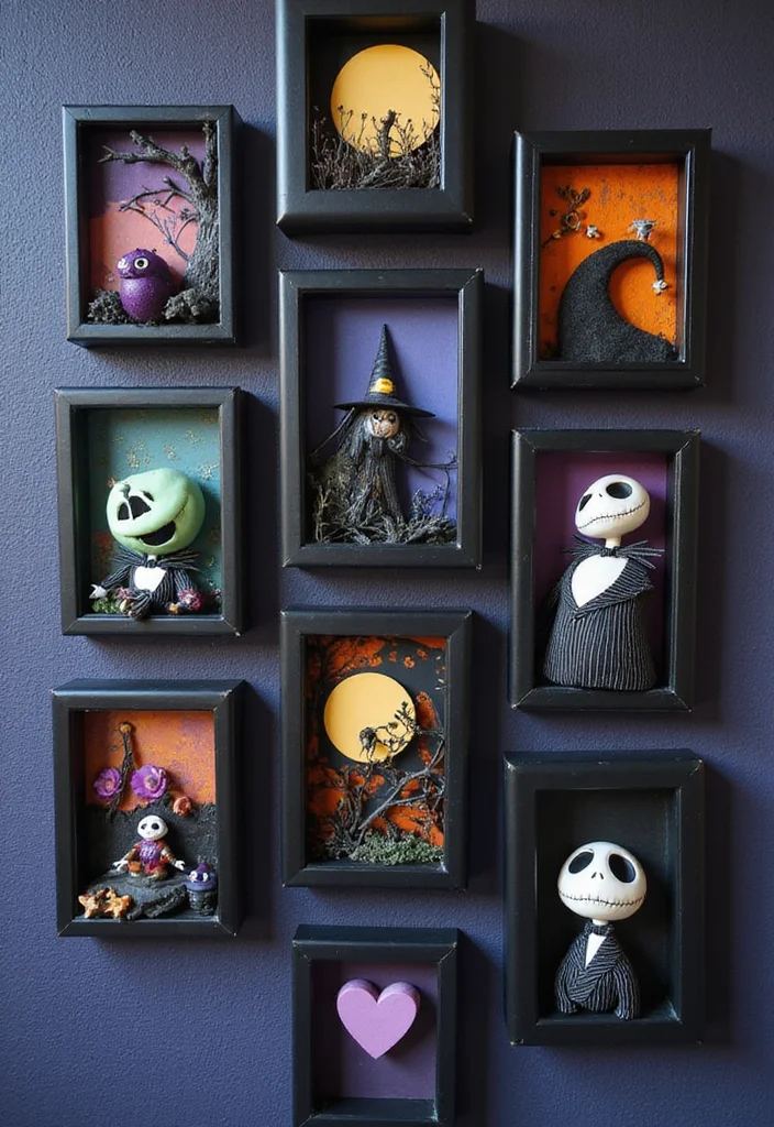 Nightmare Before Christmas DIY Decor: A Spooky Holiday Guide with 19 Fun Inspirations - 9. Spooky Shadow Boxes