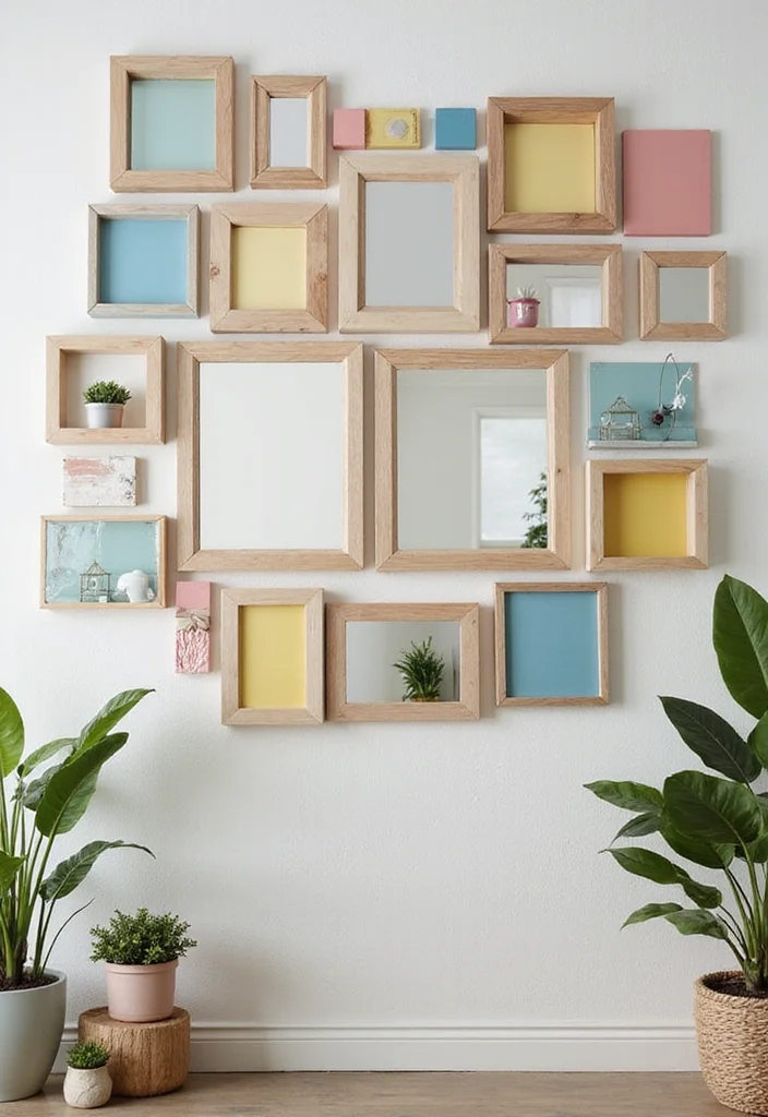 Square Mirror Wall Decor DIY: A Modern Home Guide with 20 Sleek Styling Concepts - 1. Geometric Gallery Wall