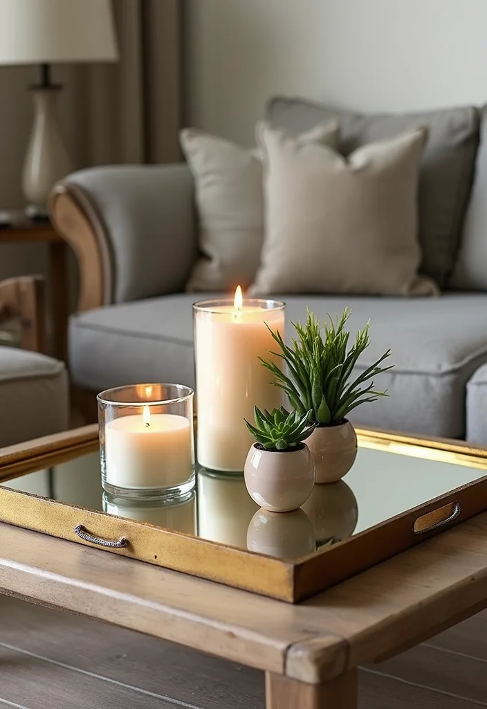 Square Mirror Wall Decor DIY: A Modern Home Guide with 20 Sleek Styling Concepts - 10. Decorative Mirror Tray