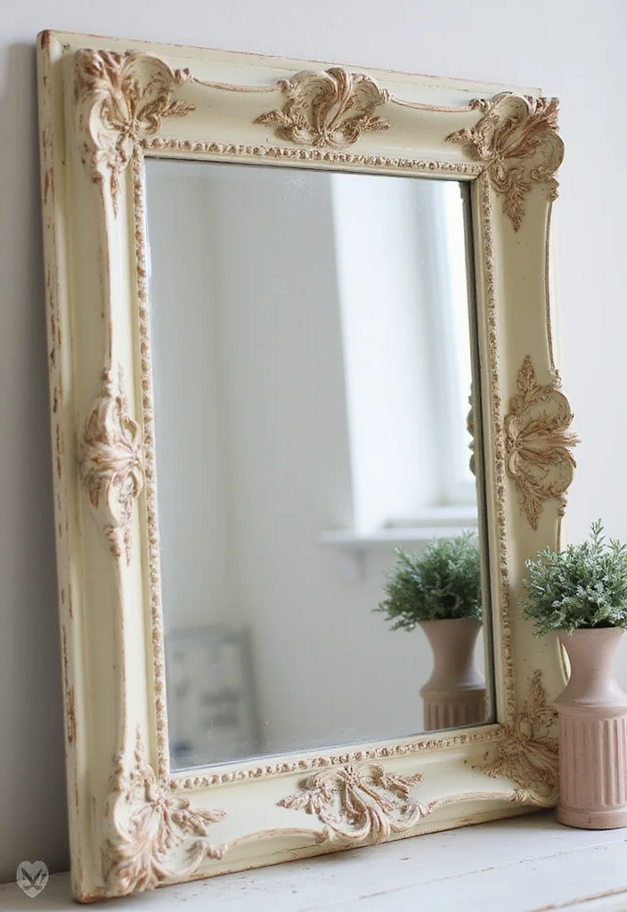 Square Mirror Wall Decor DIY: A Modern Home Guide with 20 Sleek Styling Concepts - 18. Vintage Mirror Revamp