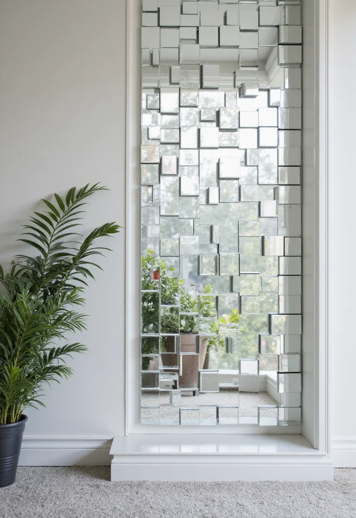 Square Mirror Wall Decor DIY: A Modern Home Guide with 20 Sleek Styling Concepts - 4. Mirrored Mosaic